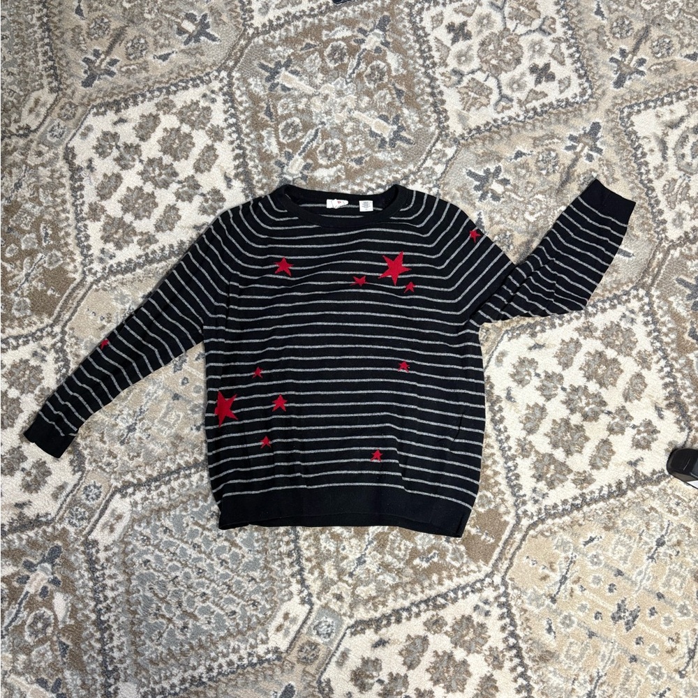 Levi's Black Sweater with Red Star Accents